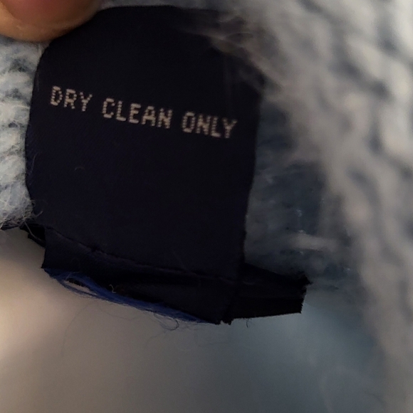 Boston Proper Soft Angora Lambswool Baby Blue Turtleneck Cropped Knit Sweater(S) - Picture 6 of 6